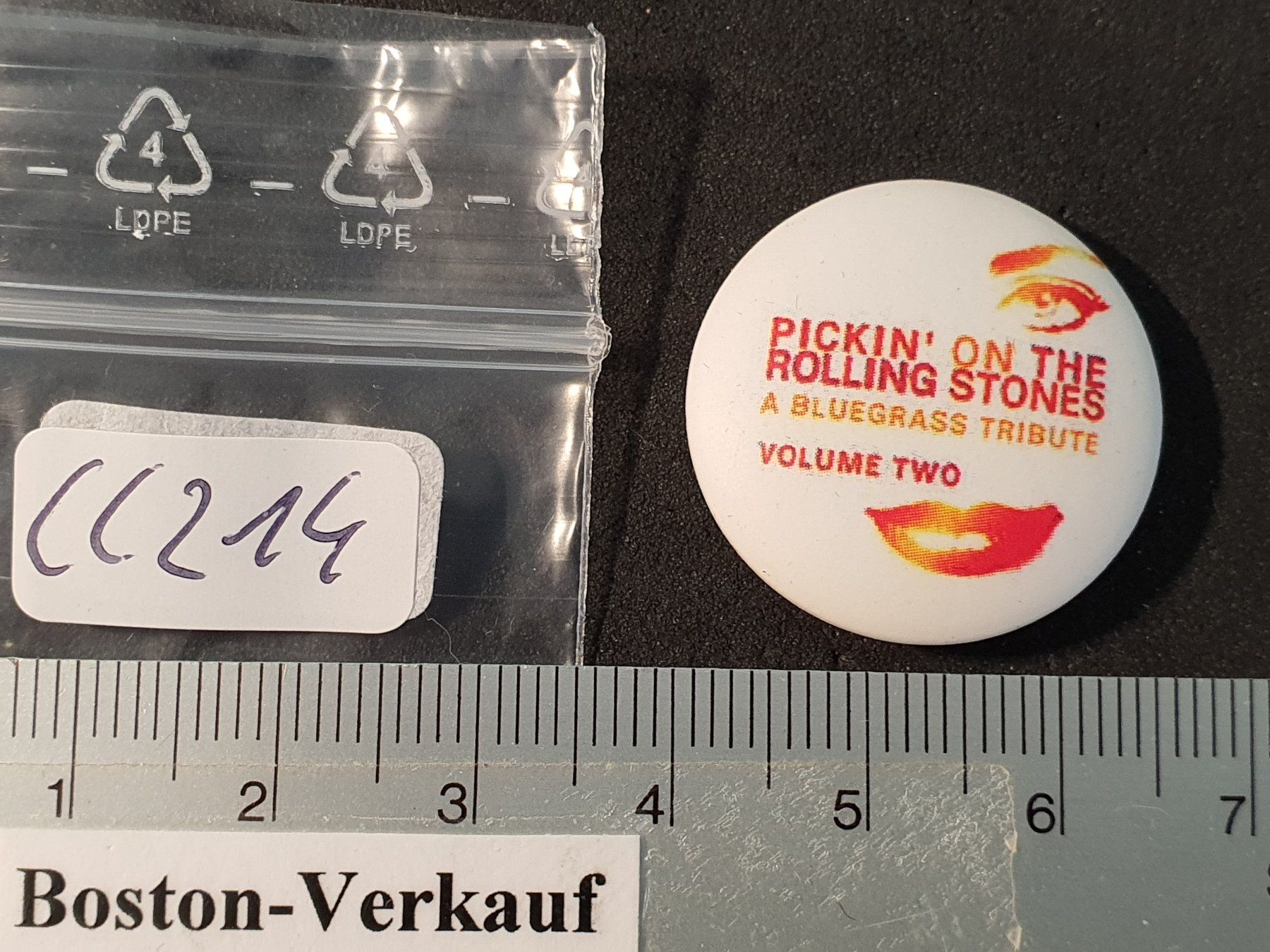 Placchette & Badge: CC214 - Pin /Button - Musik - The Rolling Stones – Usato da Reinach BL venduto da Boston-Verkauf