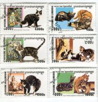 Briefmarken "Katzen". Kambodscha.