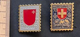 2x PIN / Pro Juventute Briefmarken SZ/ Schweiz