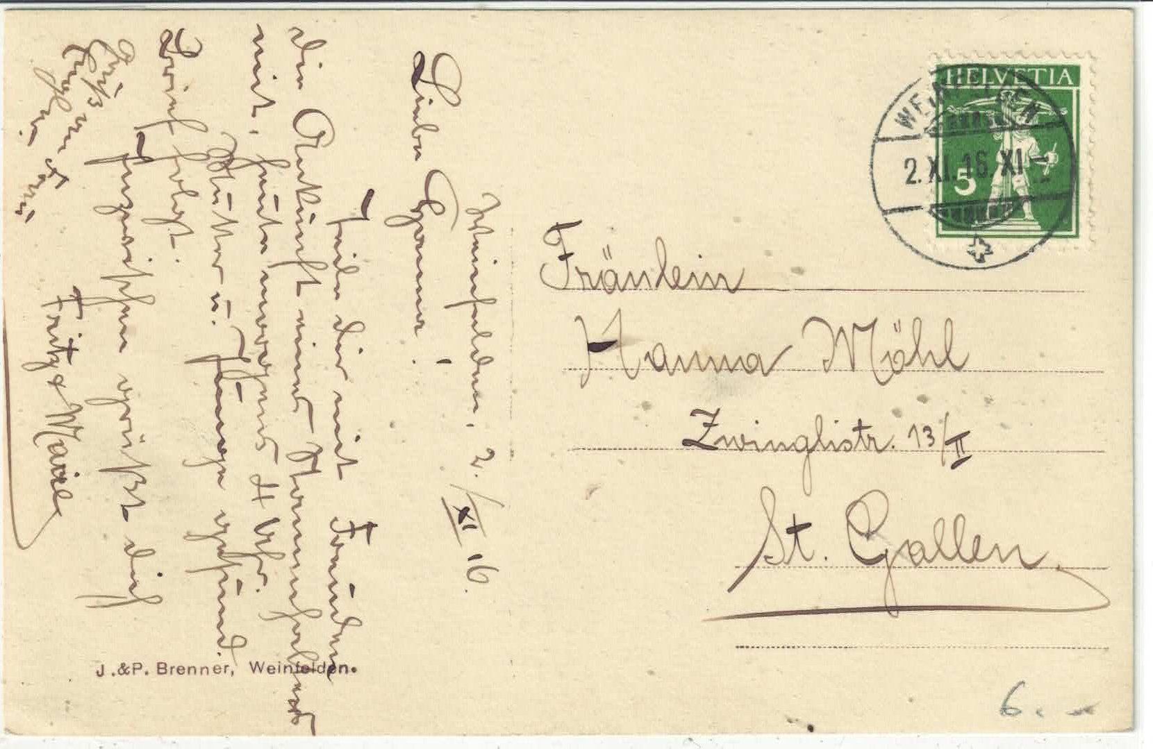 Cartoline postali: Weinfelden - Sekundar-Schulhaus – Usato da Ettingen venduto da Kartenplanet 1