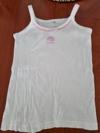 Débardeur blanc bébé 3 mois "Flowers", motif floral, été