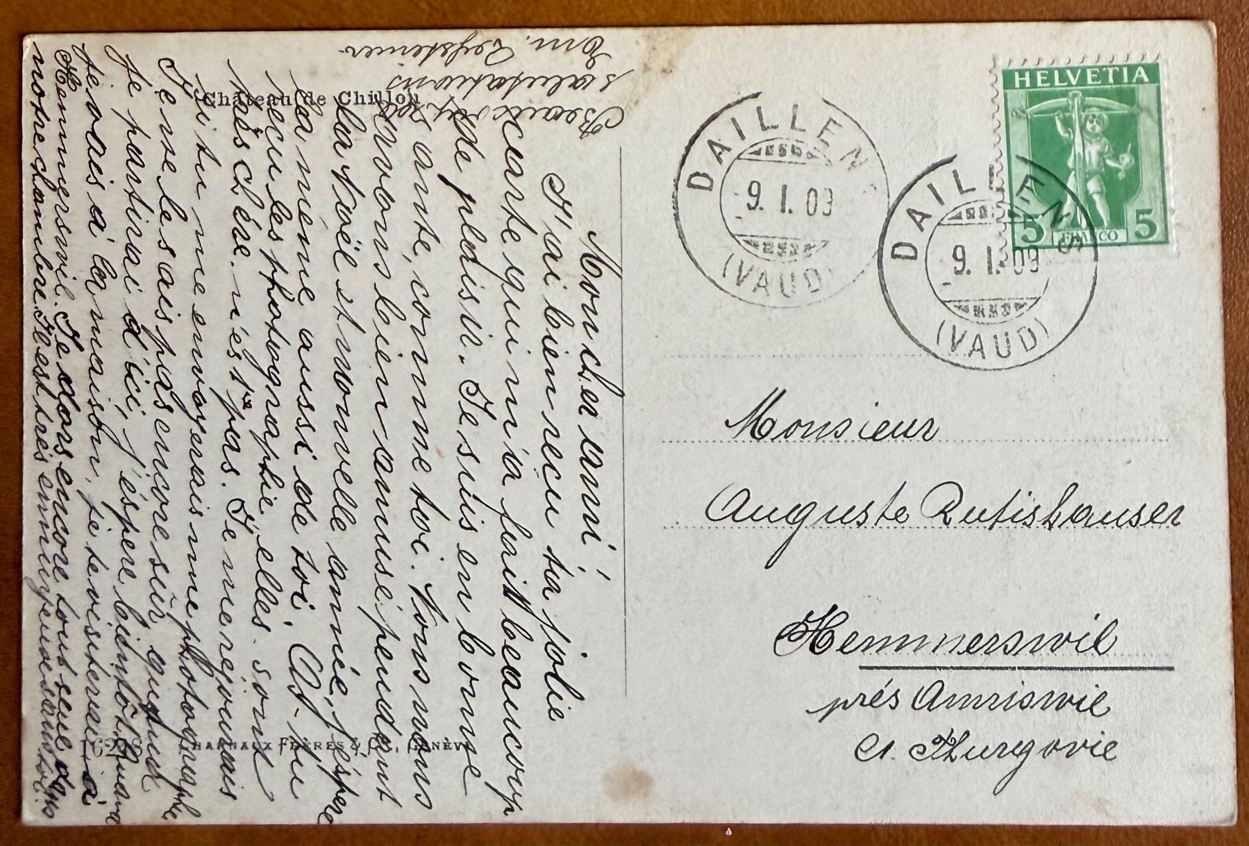 Cartoline postali: Chillon - Le soir - Colorisée 1909 – Usato da Lutry venduto da Ediego 1