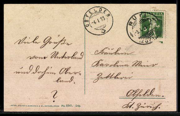Cartoline postali: AK Rüti, Teilansicht mit Kirche – Usato da Berlin venduto da bartko-reher 1