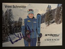 Autogrammkarte Vreni Schneider mit Signatur guter Zustand