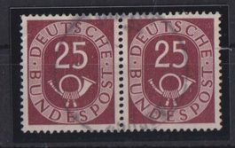 BRD 1951: 25 Pf. Posthorn waagrechtes Paar - Kat. 240.--