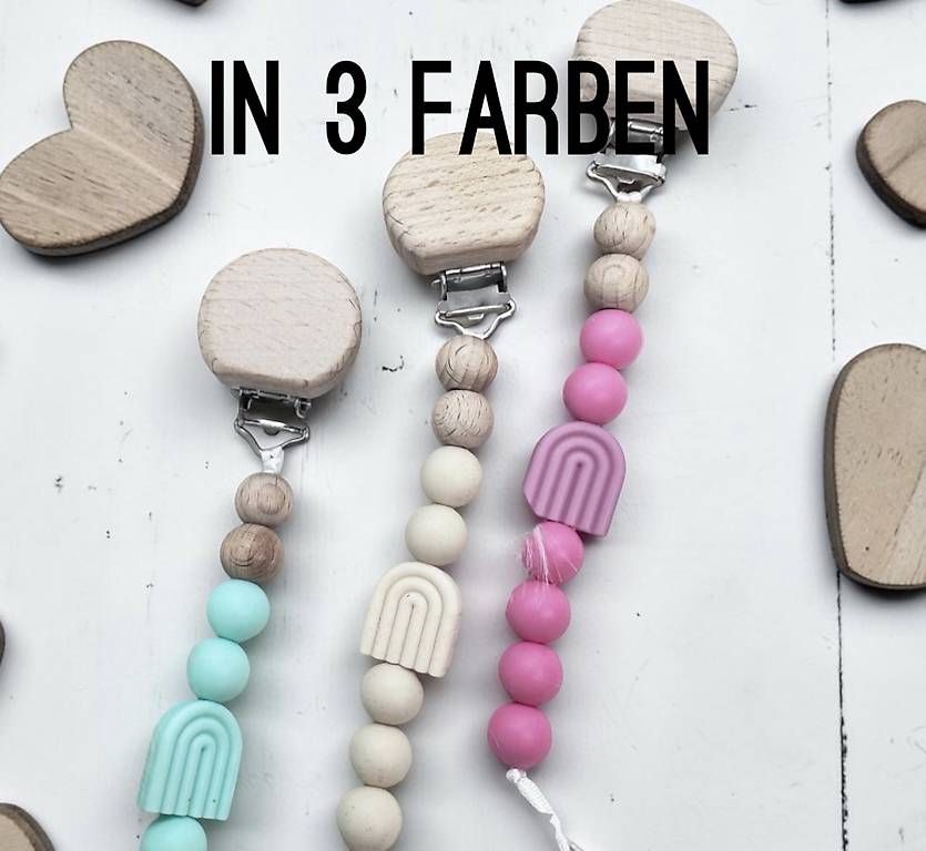 Succhiotti & catenelle porta ciuccio: Nuggikette personalisiert "RAINBOW" – Usato da Glis venduto da KubEmma.ch 1
