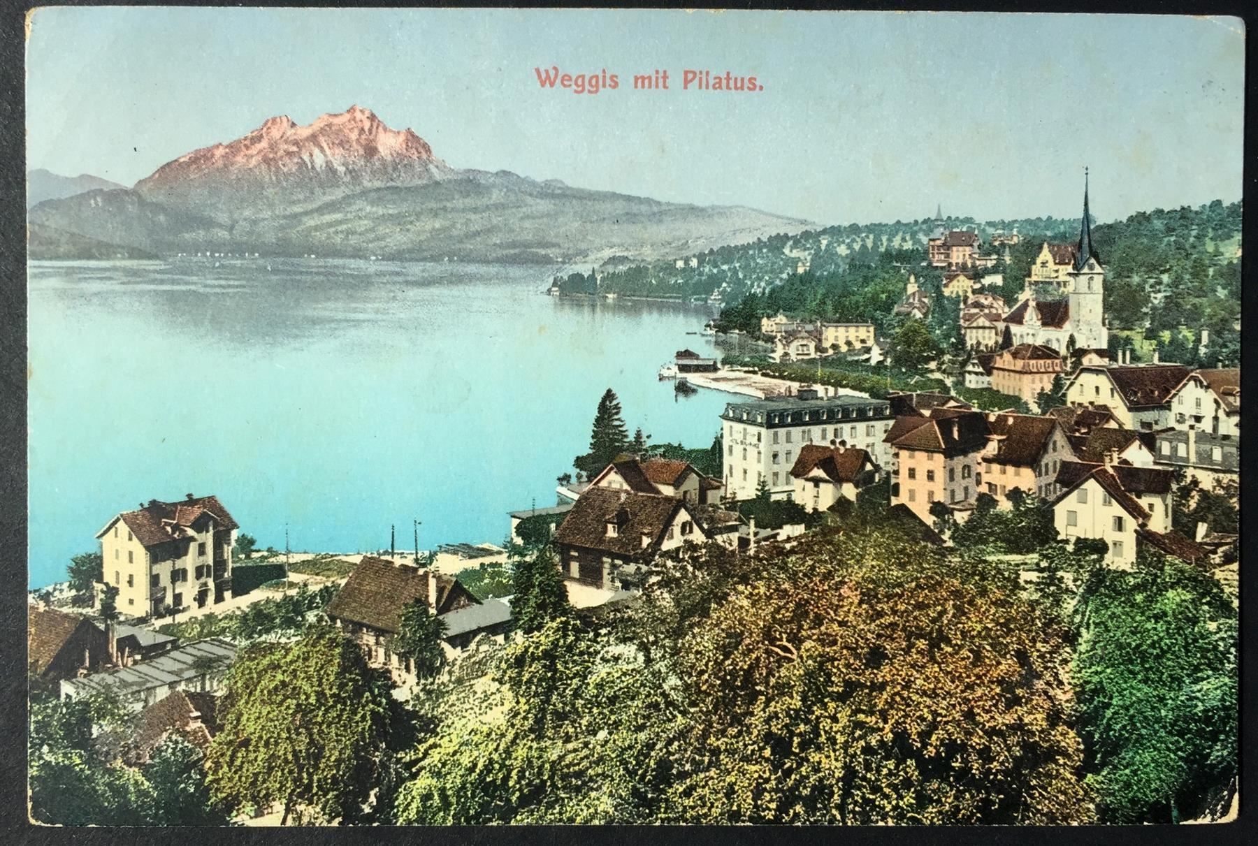 Cartoline postali: WEGGIS mit Pilatus – Usato da Jona venduto da philajona