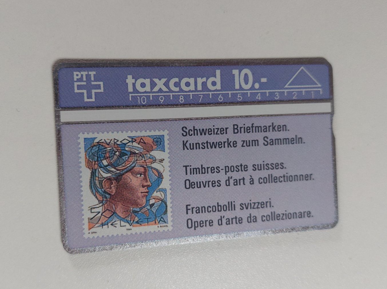 Swisscom Schede telefoniche: Taxcard 10.- mit Briefmarke "Europa" – Usato da Erlinsbach venduto da pfunky