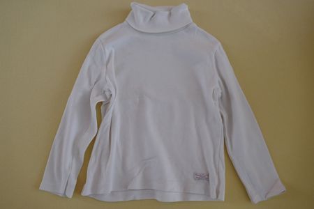 Weisses T-Shirt mit Rollkragen, Gr. 110