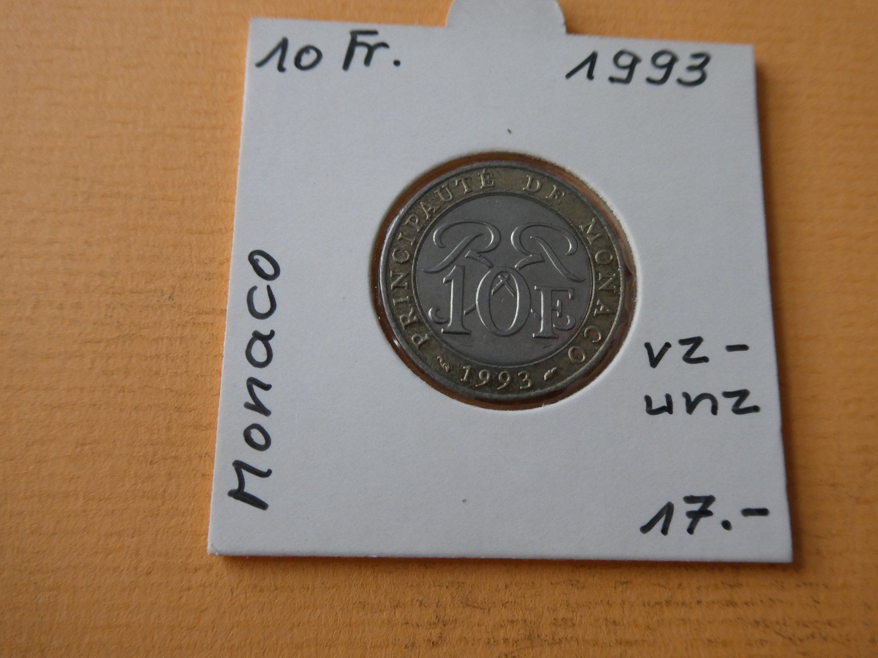 Tutti le monete: Monaco 1993, 10 Francs   vz-unz – Usato da Hinterforst venduto da Rohusri