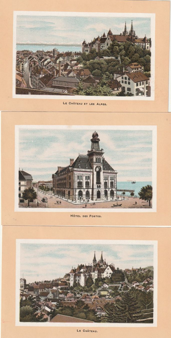 Cartoline postali: 16 kleine Chromo-Litho Neuchatel – Usato da Rorschacherberg venduto da fratovi2 1