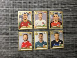 Lot de 6 cartes Panini de la Coupe du Monde 2018 - Gold Ed. 