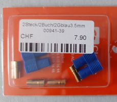 RC Artikel - 1 Stecker / 1 Buchse  3,5 mm blau