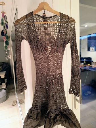 Sommerliches Häkelkleid von Cream Gr. M/L Dunkelbraun 🤎
