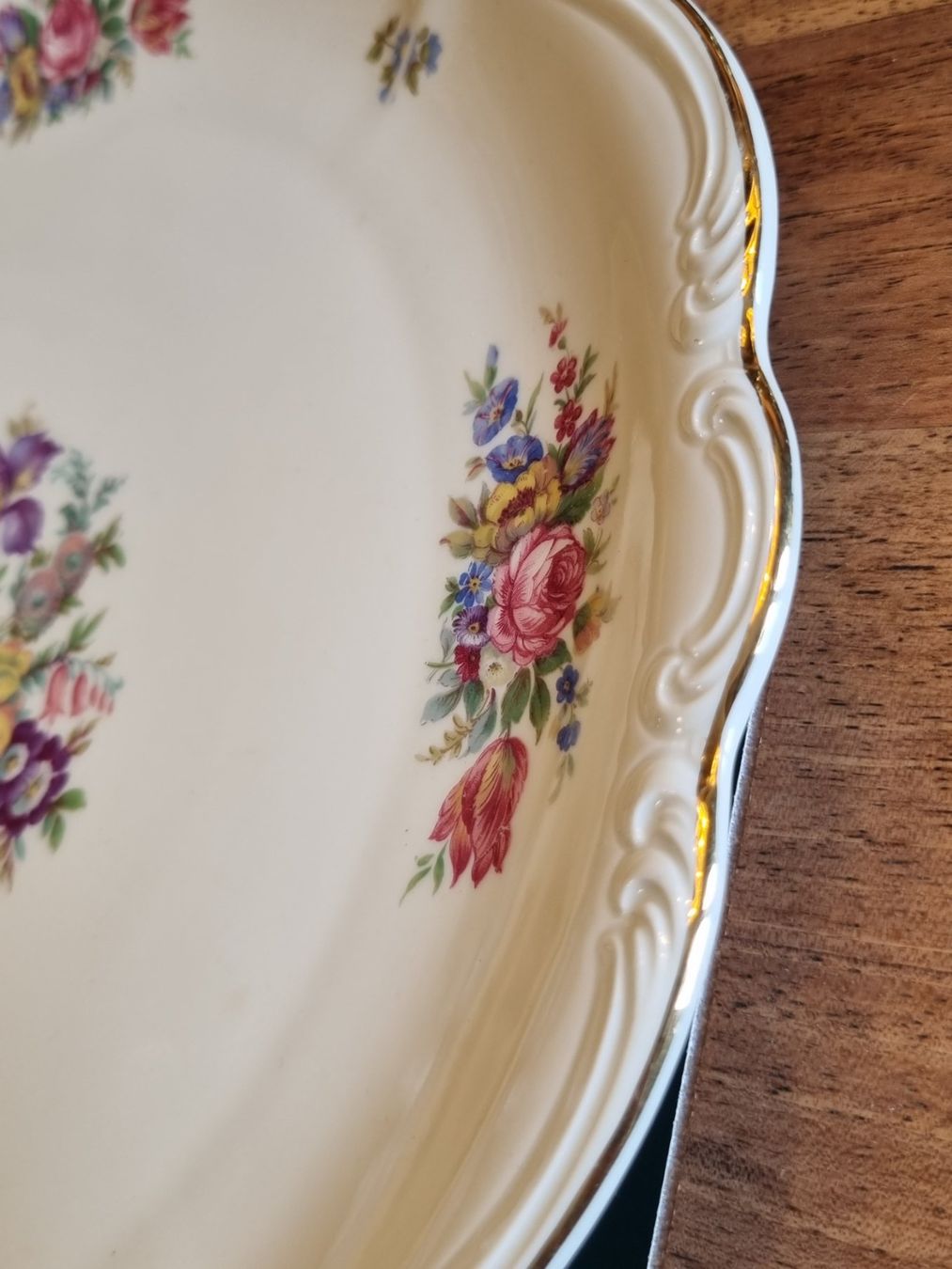 Rosenthal Piatti di portata: Rosenthal Pompadour Platte 33 cm Blumen Goldrand – Usato da Scharnachtal venduto da devin03 4