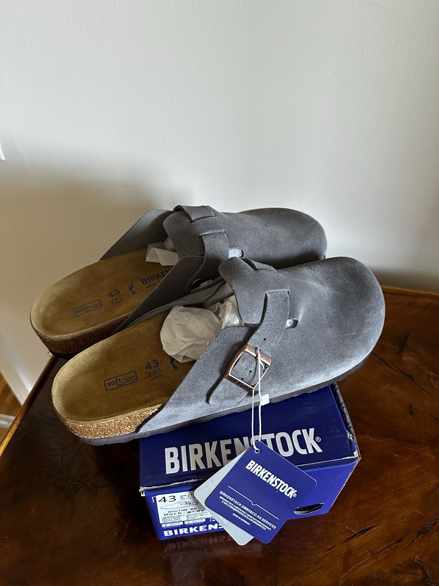 Birkenstock Scarpe da uomo: Birkenstock Boston dark grey – Nuovo (secondo la descrizione) da Genève venduto da rom_56hd