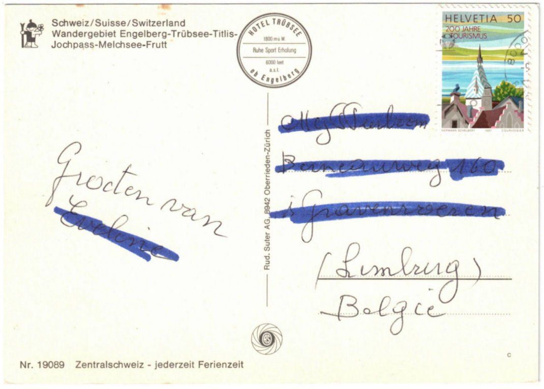 Cartoline postali: Engelberg - Wanderplan – Usato da Binningen venduto da Mountainrider 1