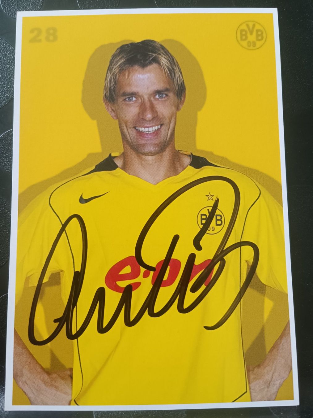 Autografi: André  Bergdölmo - BVB - Handsignierte alte Karte – Usato da Menziken venduto da Artographs