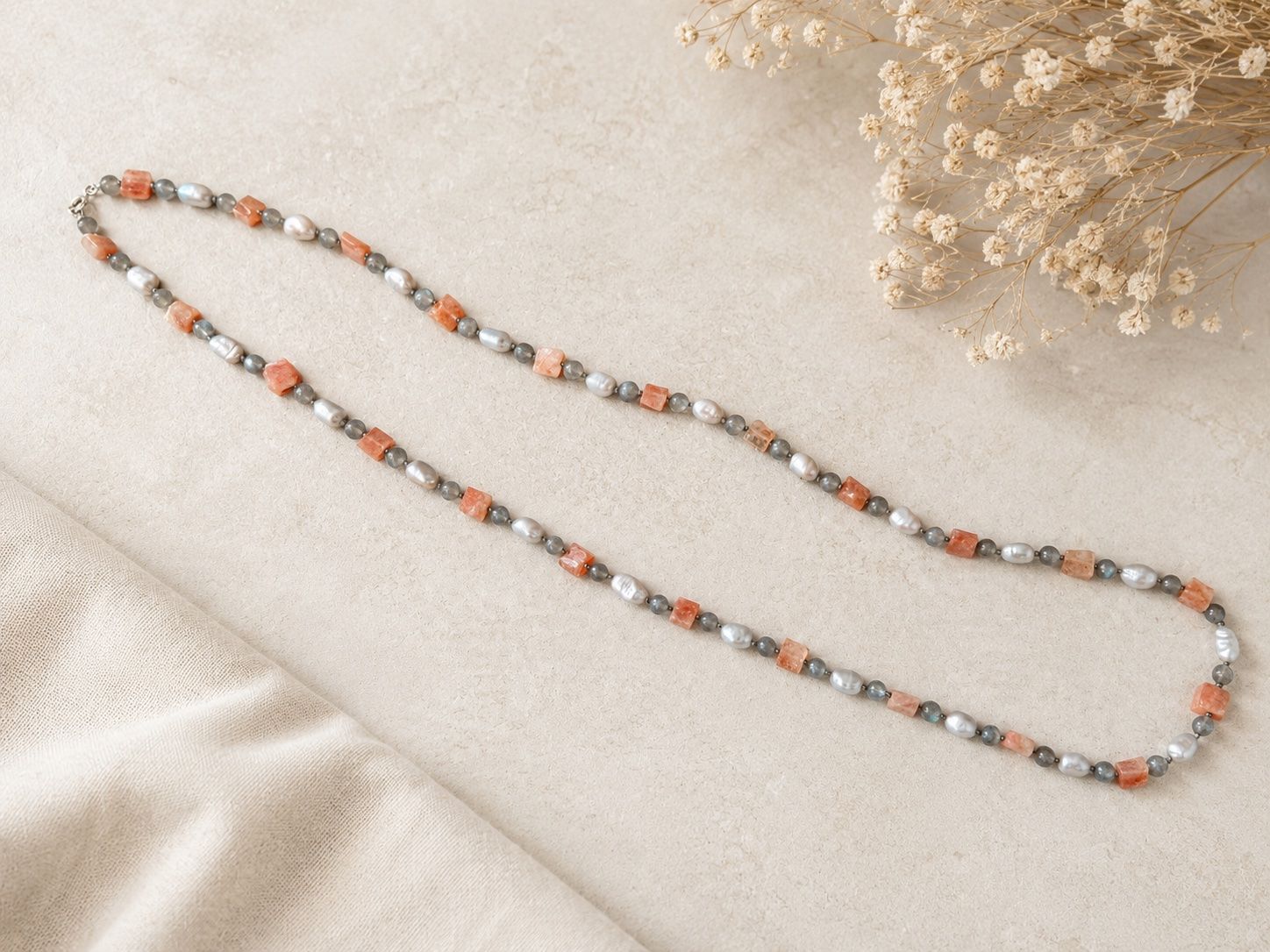 Catenine: Neue Perlenkette, Sonnenstein, Labradorit 90 cm – Nuovo e nell'imballaggio originale da Lamone venduto da LaCantinaMagica 4
