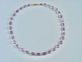 Amethyst Halskette, zartes Lila