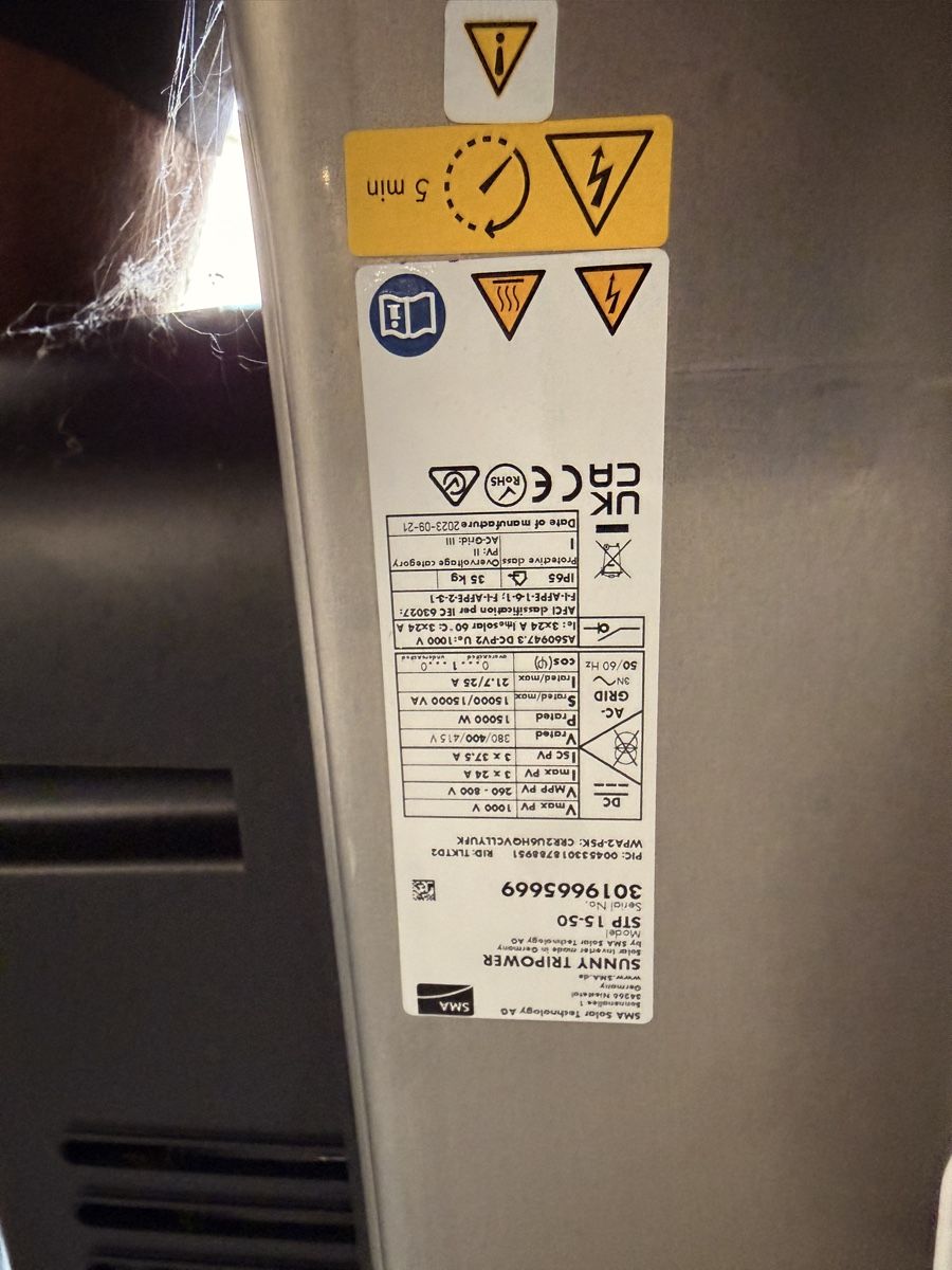 Inverter: SMA Wechselrichter Sunny Tripower – Difettoso da Langenthal venduto da Heta06 2