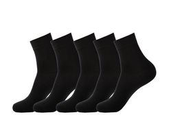 5x Paar Halbhohe Socken Damen & Herren Schwarz Gr. 39-44