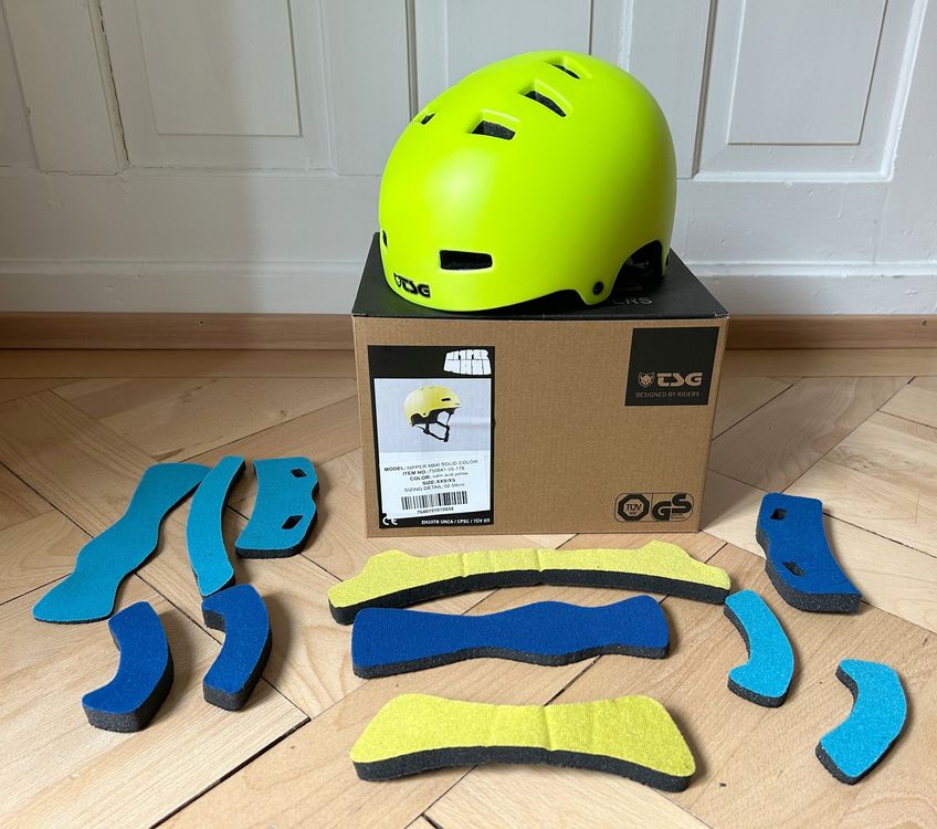 NEUER TSG NIPPER MAXI HELM KINDER SATIN ACID YELLOW (Neu und ...