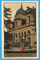 Baden 1927 - Casino - Künstler-Stein-Zeichnung