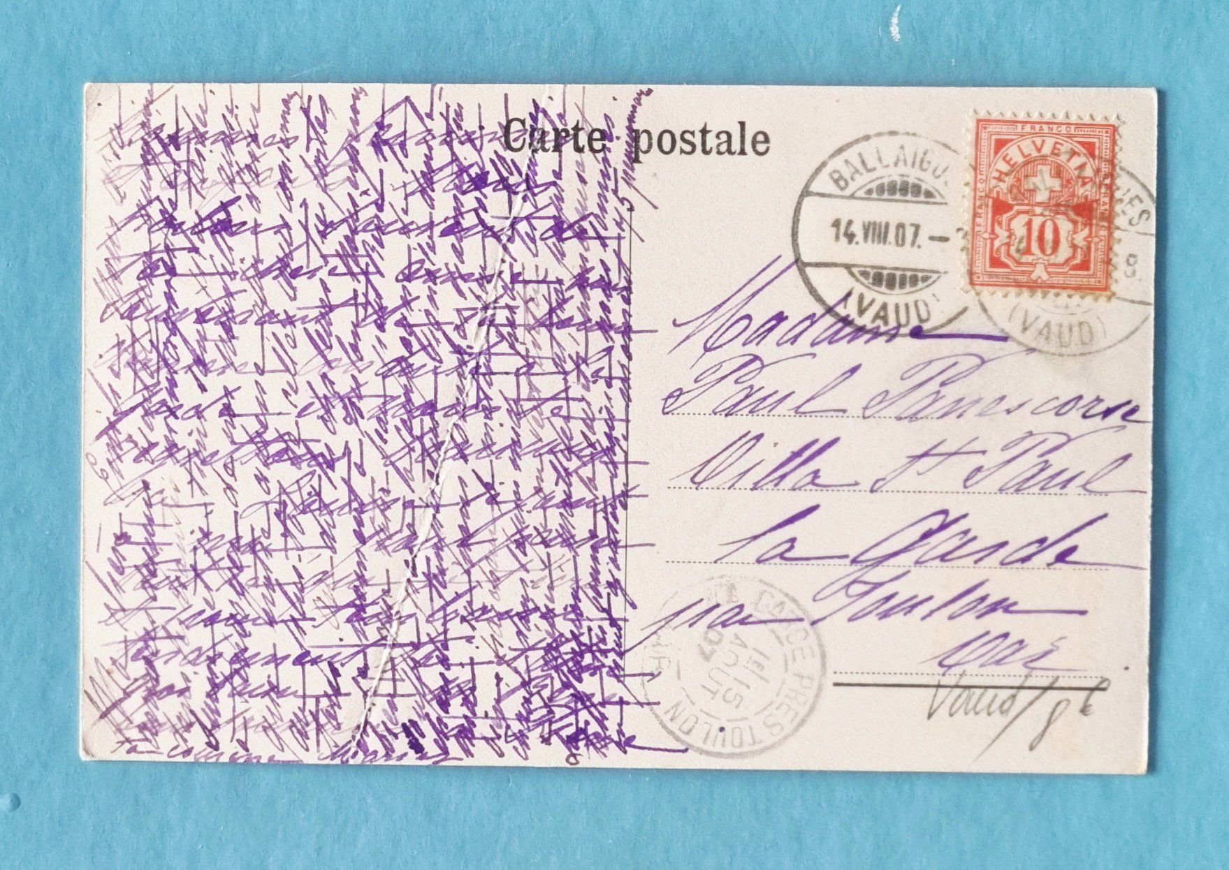 Ansichtskarten: Ballaigues - Pension Maillefer - 1907 – Gebraucht aus Rothrist von RROENK 1