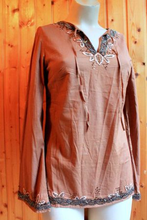 Fashion Concept * TUNIKA mit Perlenstickerei  36 S Neu!