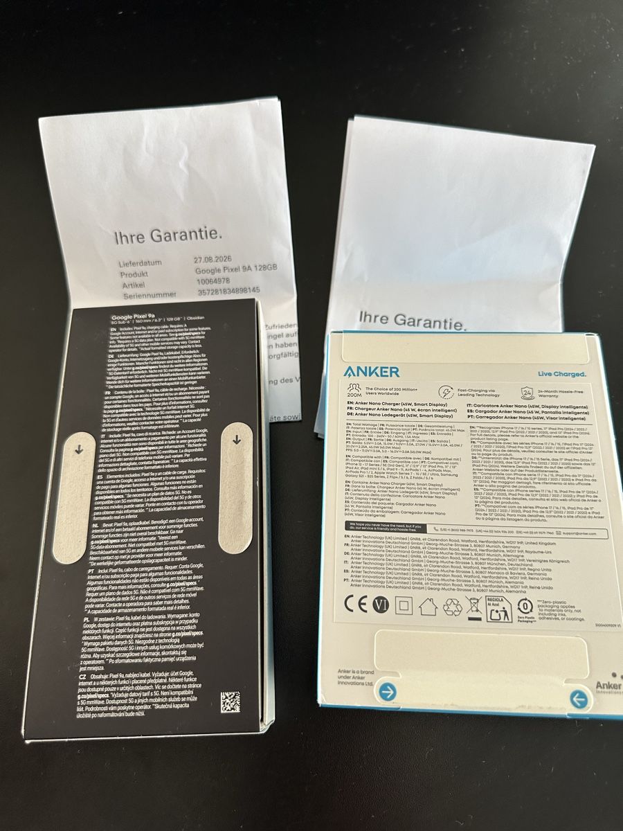 Google Handys / Smartphones: Google Pixel 9A 128GB Smartphone mit Anker Ladegerät – Neu und originalverpackt aus Birsfelden von Berkant86 1