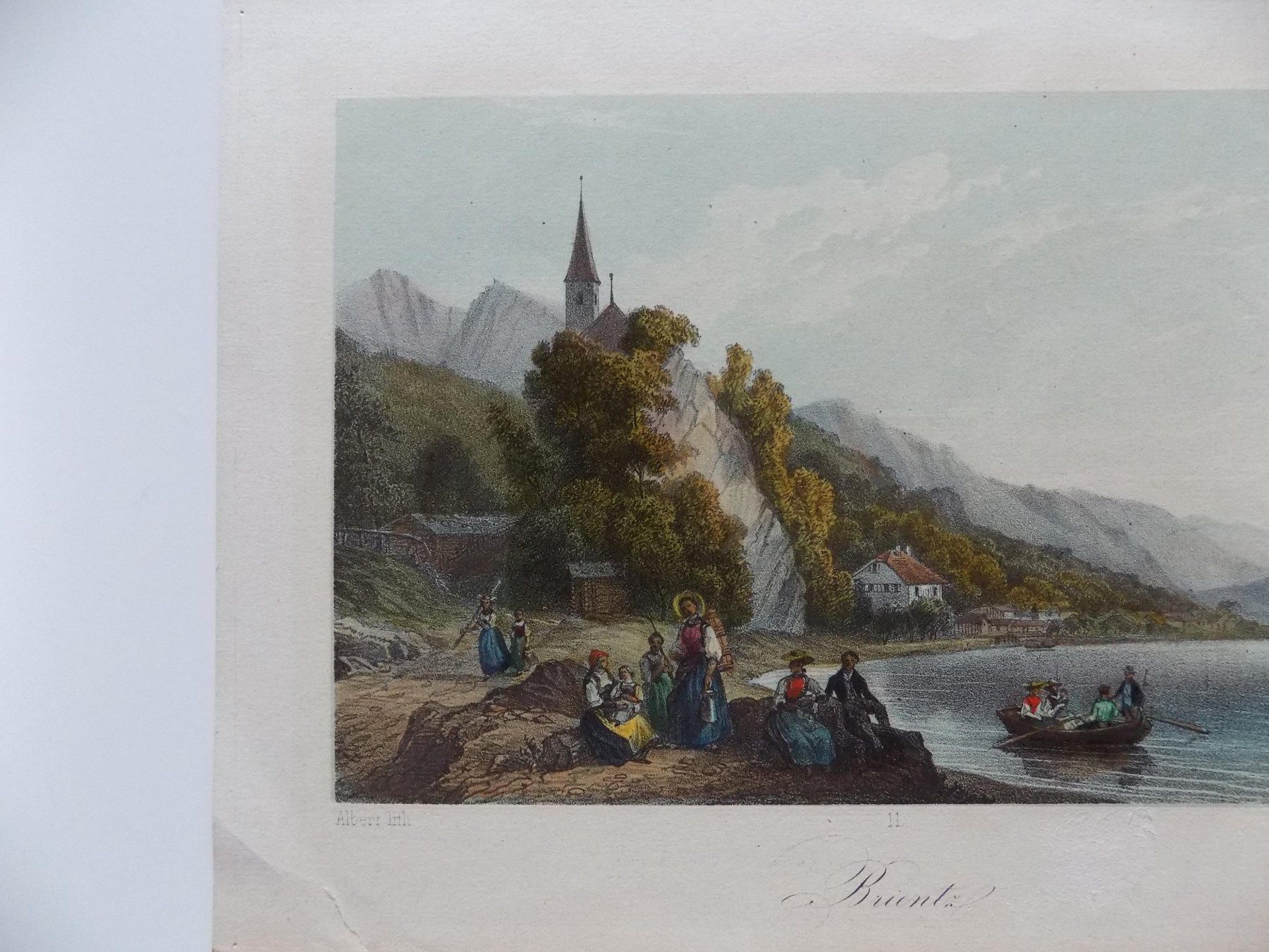 Incisioni: Brienz kolorierte Lithographie – Usato da Risch venduto da Antikfee 1