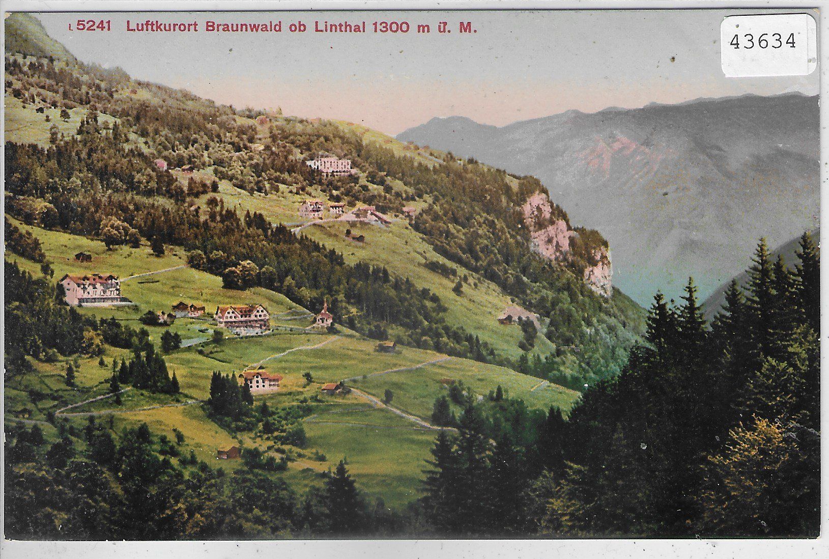 Cartoline postali: Luftkurort Braunwald ob Linthal - Litho – Usato da Ettingen venduto da Kartenplanet