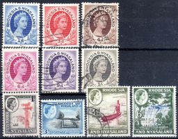 KÖNIGIN ELISABETH RHODESIEN U, NYASALAND 10 MARKEN - XY109