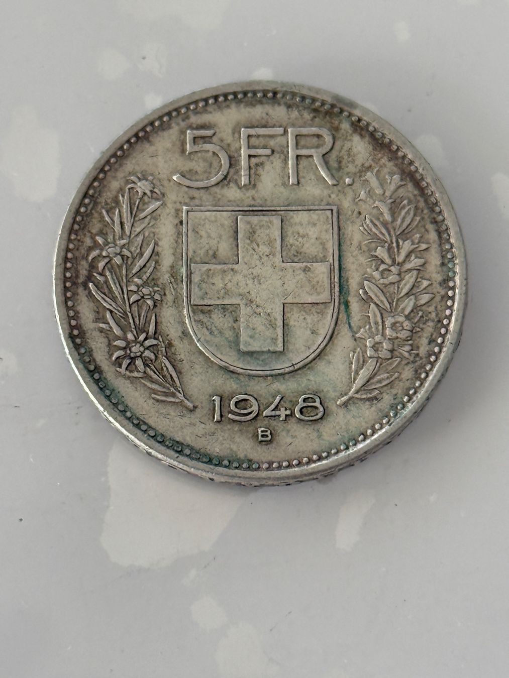 Tutti le monete: 5 Franken 1948  Rar – Usato da Wallisellen venduto da SWISS_SILVER1