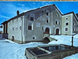 📸 Engadiner Haus Ftan GR 1977 Post gelaufen: Postkarte 2198