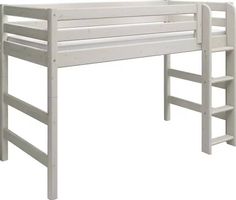 FLEXA Kinderbett Massivholz weiss, halbhoch