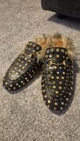 Gucci Princetown Studded Leather and Lamb Mokasini