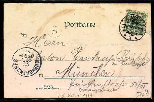 Cartoline postali: A. Heide: Kiaotschau, Einfahrt zum Hafen – Usato da Berlin venduto da bartko-reher 1