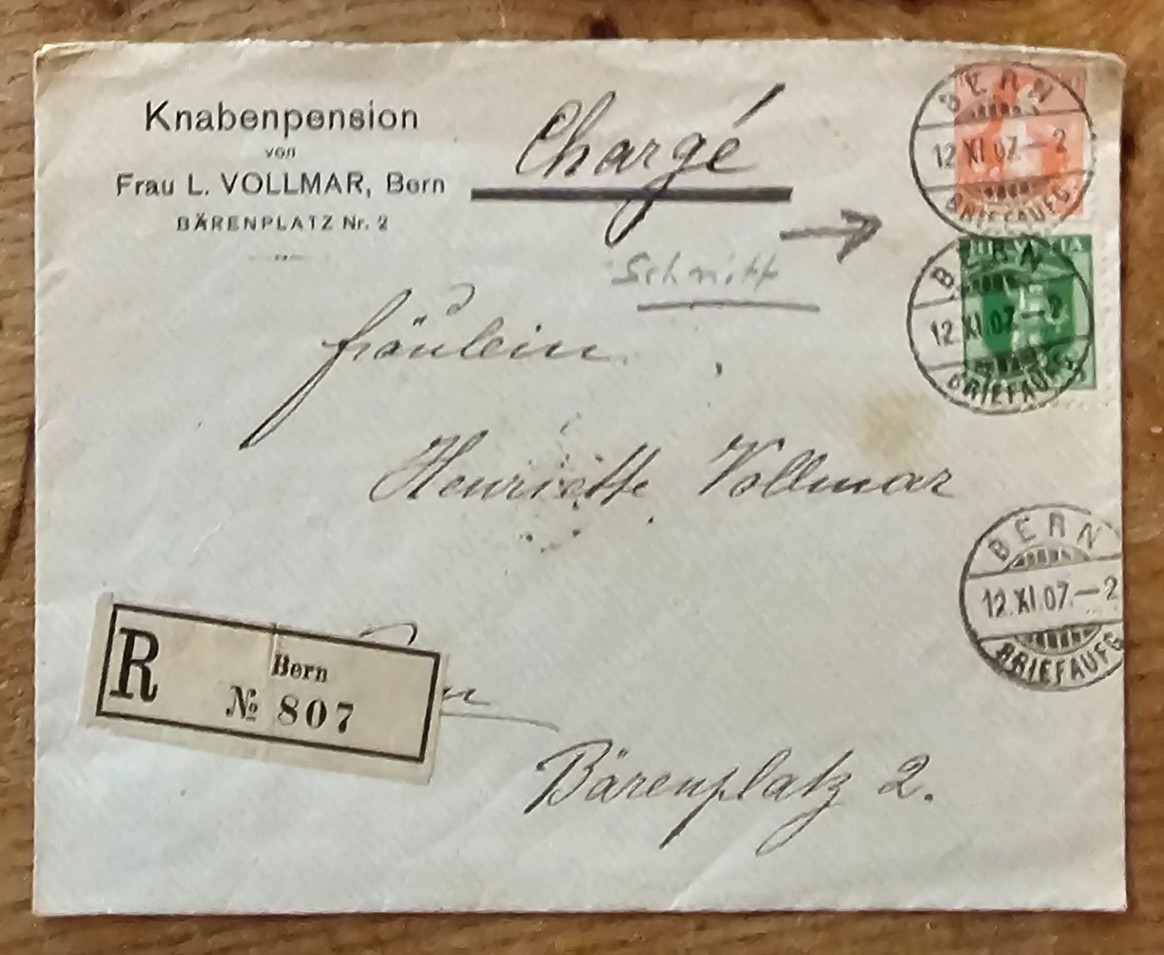 Alle Briefmarken: Einschreiben Brief Bern 1907 – Neu (gemäss Beschreibung) aus Les Valettes von Nuba1