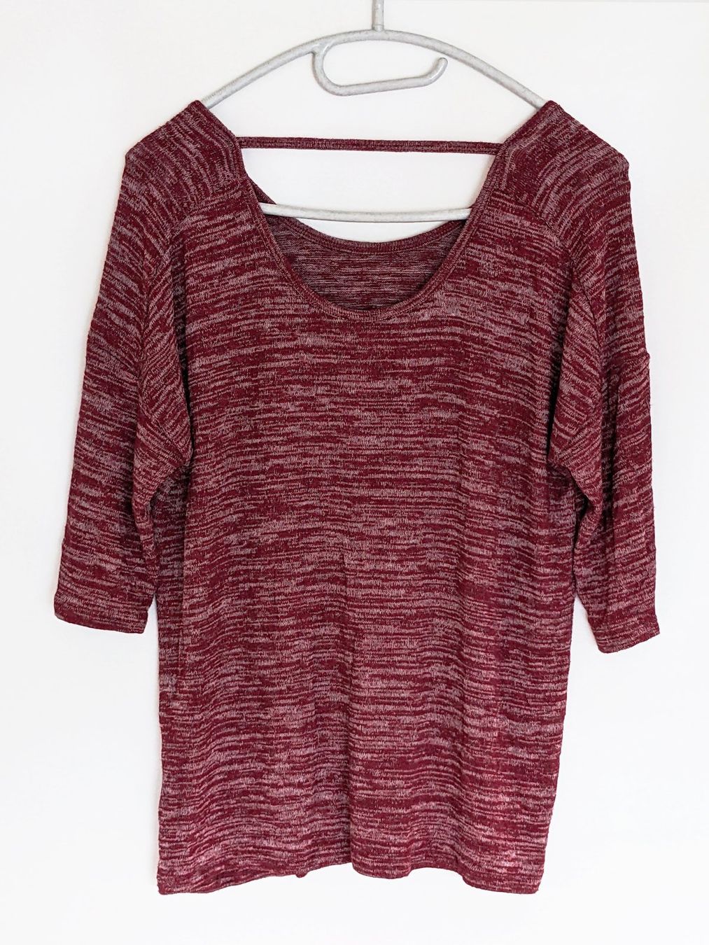 Maglioni & Felpe: feiner roter meillierter Pullover mit 3/4 Ärmel – Usato da Meilen venduto da GypsyCat 1