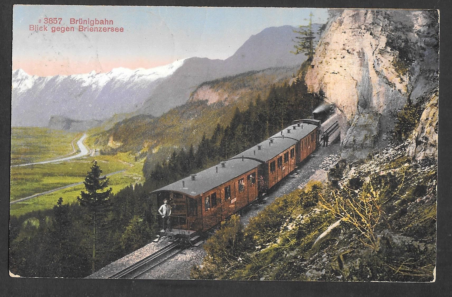 Cartoline postali: Brünigbahn Blick gegen Brienzersee – Usato da Olten venduto da clotaldi