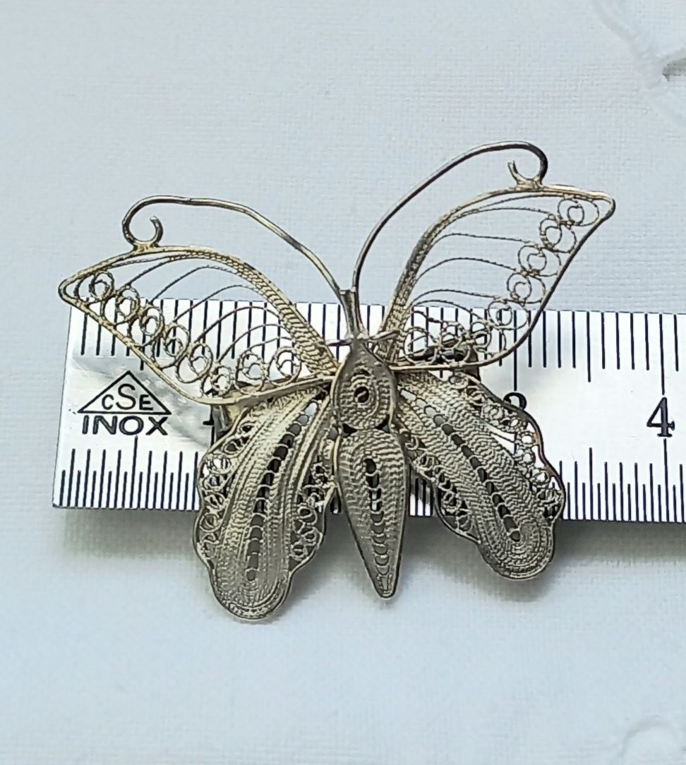 Spille & Fermagli: Filigrane Schmetterling Broche 925 Silber Antik – Usato da Buchs AG venduto da Dzirul 4