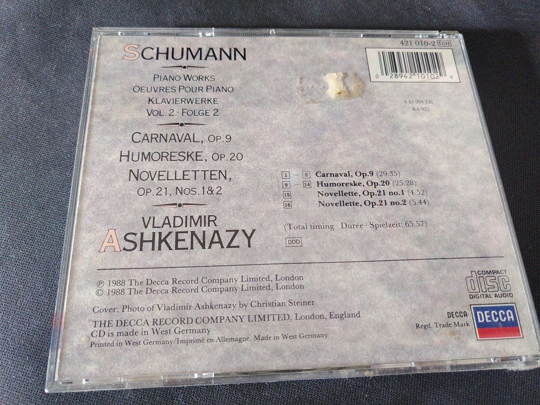 CDs: Schumann Carnaval Humoreske Ashkenazy Decca – Gebraucht aus Plan-les-Ouates von jyg_bts5 1