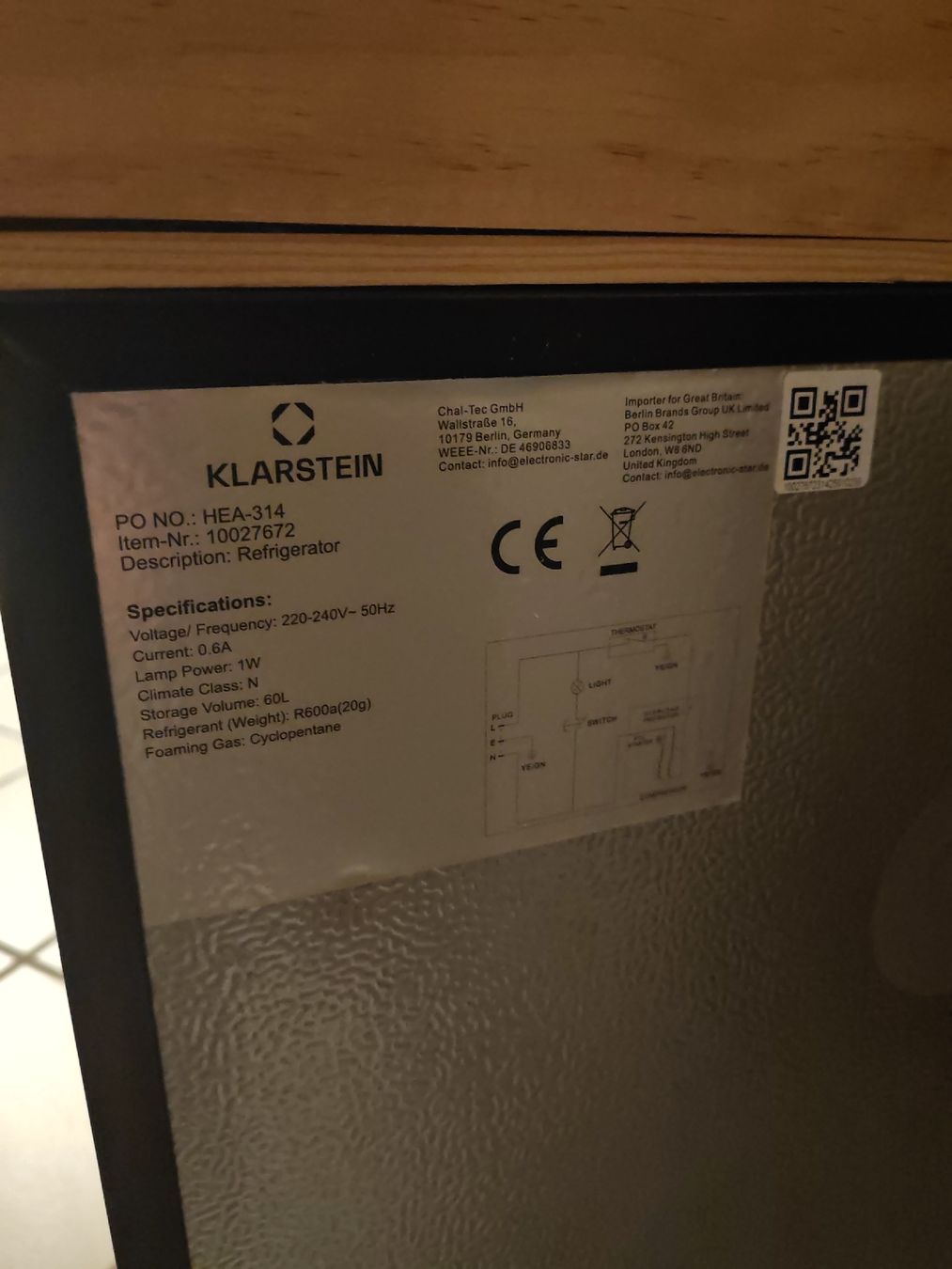 Kühlschrank: Klarstein Beersafe 60l – Gebraucht aus Limpach von Probscht 2