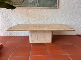 Table basse artisanale motif rosace