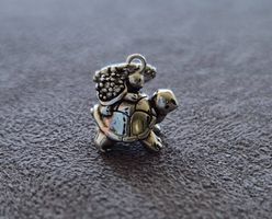 Silber Charm Schildkröte mit Baby +Garantie