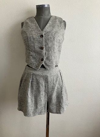 Ensemble gilet et short tweed, chic et tendance T 38