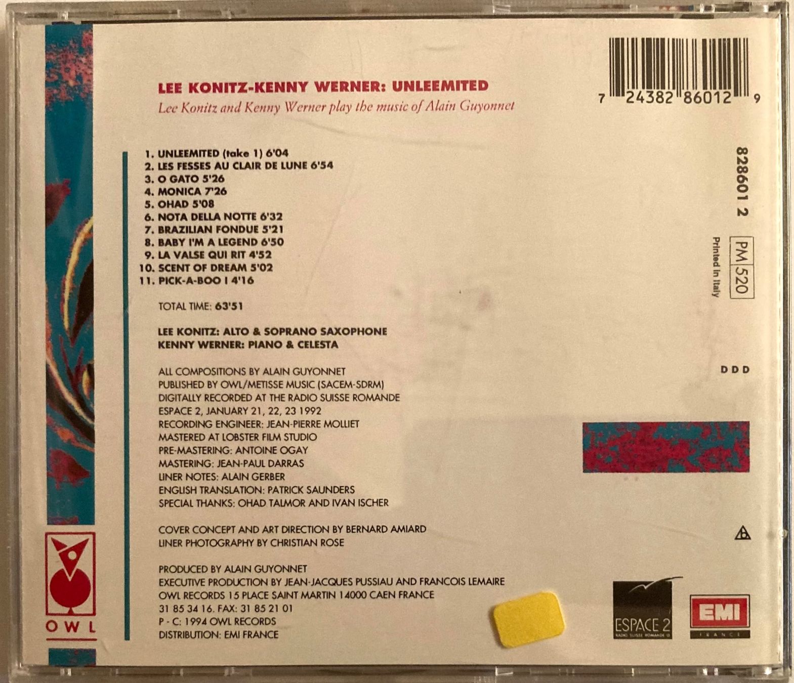 CD: LEE KONITZ / KENNY WERNER - UNLIMEETED – Usato da Poliez-Pittet venduto da Newtown-Records 1