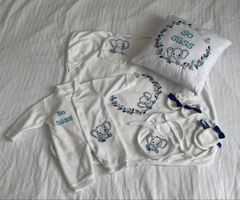 💙 Neugeborenen Geschenk Set Elefant - Baby, Handgemacht